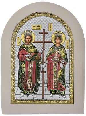 Ασημένια εικόνα Άγιος Κωνσταντίνος και Αγία Ελένη 15X21 Prince Silvero MA/E1146BX-WC